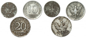 Królestwo Polskie, Zestaw 5-20 fenigów 1917-18