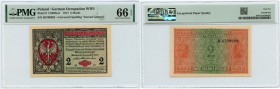 2 marki polskie 1916, Generał, seria B - PMG 66 EPQ