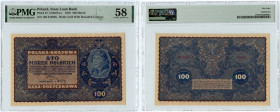 100 marek polskich 1919 - IB SERJA J - PMG 58