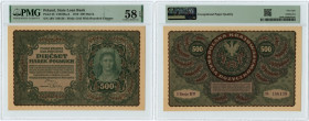 500 marek polskich 1919 - I Serja BV - PMG 58EPQ