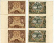 100 złotych 1934 - seria C.N., zestaw 3 sztuk kolejne numery seryjne