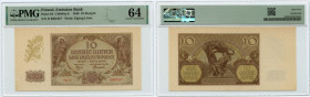10 złotych 1940 - seria D - PMG 64