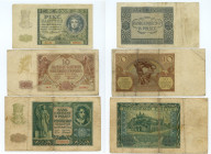 500 złotych 1940 / 10 złotych 1941 / 5 złotych 1941 - zestaw 3 sztuk