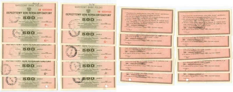 NBP, Depozytowy Bon Rewaloryzacyjny 500 złotych - zestaw 10 sztuk Reference: Maz...