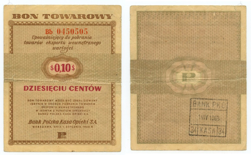 PEWEX - 10 centów 1960 - seria Bb Obiegowy, naturalny stan zachowania. Reference...