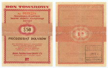 PEWEX - Bon Towarowy 50 dolarów 1960 - seria Ac, Fałszerstwo wykonane na bonie 50 centów 1960