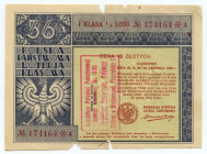 36 Loteria Klasowa 1936 - numer 174164A