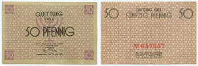 Getto Łodź (Litzmannstadt Ghetto), 50 fenigów 1940 nr 647657, Rzadki zakres numeryczny