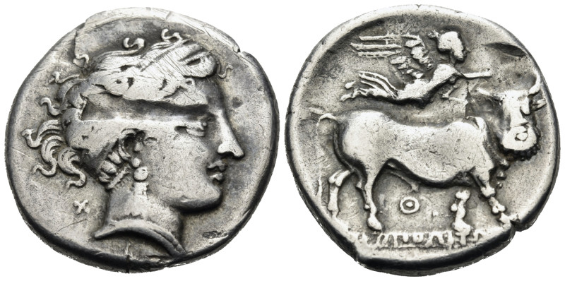 CAMPANIA. Neapolis. Circa 300 BC. Didrachm (Silver, 21 mm, 6.98 g, 6 h). Head of...