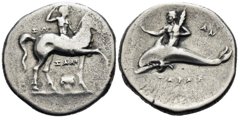 CALABRIA. Tarentum. Circa 276-272 BC. Nomos (Silver, 22 mm, 6.21 g, 2 h), struck...
