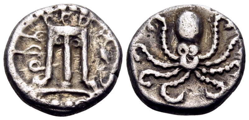 BRUTTIUM. Kroton. Circa 525-425 BC. Triobol (Silver, 11 mm, 1.27 g, 5 h). ϘPO Tr...