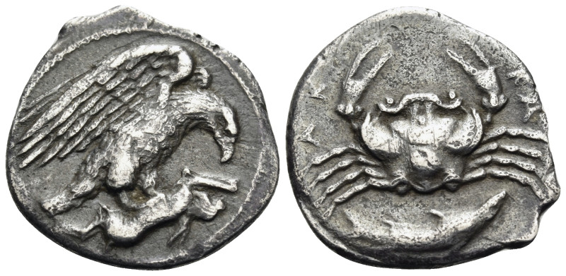 SICILY. Akragas. Circa 420-410 BC. Hemidrachm (Silver, 17 mm, 1.99 g, 8 h). Eagl...