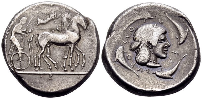 SICILY. Syracuse. Deinomenid Tyranny, 485-466 BC. Tetradrachm (Silver, 25 mm, 17...