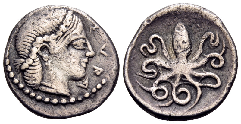 SICILY. Syracuse. Deinomenid Tyranny, 485-466 BC. Litra (Silver, 12.5 mm, 0.87 g...