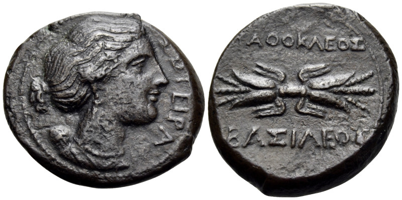 SICILY. Syracuse. Agathokles, 317-289 BC. Dilitron (Bronze, 24 mm, 9.28 g, 1 h),...