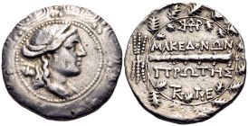 MACEDON (ROMAN PROTECTORATE). First Meris. Circa 167-149 BC. Tetradrachm (Silver, 31 mm, 16.68 g, 12 h), Amphipolis. Draped bust of Artemis to right, ...