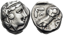 ATTICA. Athens. Circa 393-294 BC. Tetradrachm (Silver, 22 mm, 16.97 g, 7 h). Head of Athena with profile eye to right, wearing crested Attic helmet ad...
