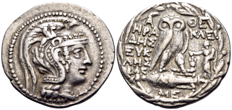 ATTICA. Athens. 104/103 BC. Tetradrachm (Silver, 33 mm, 16.64 g, 12 h), struck u...