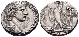 SYRIA, Seleucis and Pieria. Antioch. Nero, 54-68. Tetradrachm (Silver, 25 mm, 15.05 g, 1 h), Dated regnal year Ϛ (6) = 59/60. ΝΕΡΩΝΟΣ ΚΑΙΣΑΡΟΣ - [ΣΕΒΑ...