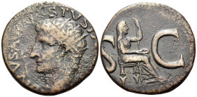 Divus Augustus, died AD 14. As (Bronze, 27 mm, 10.65 g, 1 h), Struck under Tiberius, Rome, 15-16. DIVVS [AVG]V-STVS PA[TER] Radiate head of Augustus t...