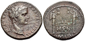 Tiberius, as Caesar, AD 4-14. As (Bronze, 24 mm, 8.30 g, 11 h), Lugdunum, 12-14. TI CAESAR AVGVST F IMPERAT VII Laureate head of Tiberius to right. Re...