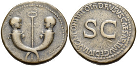 Tiberius & Germanicus Gemellus, 19-37/8 and 19-23/4, respectively. Sestertius (Orichalcum, 34 mm, 29.72 g, 12 h), struck under Tiberius, in the name o...