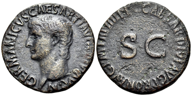 Germanicus, died 19. As (Bronze, 27 mm, 8.76 g, 7 h), Struck under Gaius (Caligu...