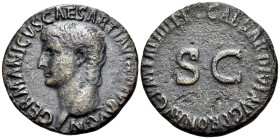 Germanicus, died 19. As (Bronze, 27 mm, 8.76 g, 7 h), Struck under Gaius (Caligula), Rome, 40-41. GERMANICVS CAESAR TI AVGVST F DIVI AVG N Head of Ger...