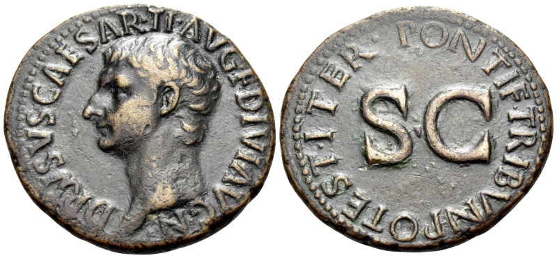 Drusus, Caesar, 19-23. As (Bronze, 29.5 mm, 11.10 g, 6 h), Struck under Tiberius...