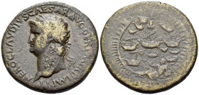 Nero, 54-68 AD. Sestertius (Orichalcum, 36 mm, 26.73 g, 6 h), Rome, c. 64. NERO CLAVDIVS CAESAR AVG GER P M TR P IMP P P Laureate head of Nero to left...