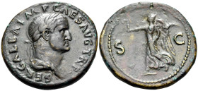 Galba, 68-69. Sestertius (Orichalcum, 38 mm, 26.95 g, 6 h), Rome, officina D, circa June - August 68. SER GALBA IMP CAES AVG TR P Laureate and draped ...