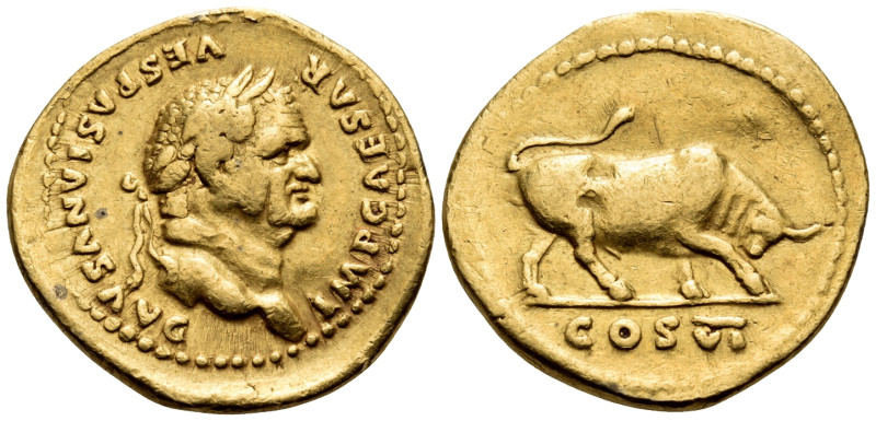 Vespasian, 69-79. Aureus (Gold, 21 mm, 7.02 g, 6 h), Rome, 75. IMP CAESAR VESPAS...