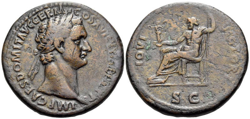 Domitian, 81-96. Sestertius (Orichalcum, 35.5 mm, 27.89 g, 7 h), Rome, 92-94. IM...
