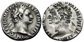 Domitian, 81-96. Denarius (Silver, 18 mm, 3.50 g, 12 h), Rome, 95-96. IMP CAES DOMIT AVG GERM P M TR P XV Laureate head of Domitian to right. Rev. Bro...