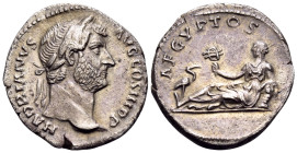 Hadrian, 117-138. Denarius (Silver, 18.5 mm, 2.86 g, 7 h), Travel series, Rome, 130-133. HADRIANVS AVG COS III P P Laureate head of Hadrian to right. ...