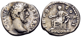 Aelius, Caesar, 136-138. Denarius (Silver, 18 mm, 2.94 g, 6 h), struck under Hadrian, Rome, 137. L AELIVS CAESAR Bare head of Aelius to right. Rev. TR...