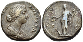 Faustina Junior, Augusta, AD 147-175. As (Bronze, 25 mm, 13.45 g, 12 h), Rome, 170-176. [FAVSTI]NA AVGVSTA Draped bust of Faustina Junior to right. Re...