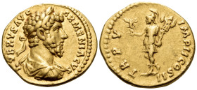 Lucius Verus, 161-169. Aureus (Gold, 19.5 mm, 7.19 g, 6 h), Rome, 164-165. L VERVS AVG ARMENIACVS Laureate, draped and cuirassed bust of Lucius Verus ...