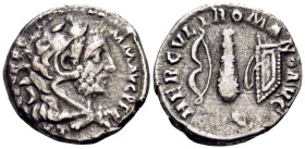 Commodus, 177-192. Denarius (Silver, 17.5 mm, 3.44 g, 12 h), Rome, 191-192. L AEL AVREL COMM AVG P FEL Head of Commodus to right, wearing lion's skin ...