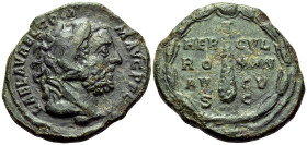 Commodus, AD 177-192. As (Bronze, 28 mm, 10.61 g, 11 h), Rome, 192. L AEL AVREL COMM AVG P FEL Head of Commodus to right, wearing lion's skin headdres...
