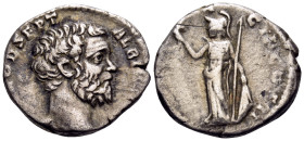 Clodius Albinus, as Caesar, 193-195. Denarius (Silver, 17 mm, 3.17 g, 6 h), struck under Septimius Severus, Rome, 194-195. D CLOD SEPT ALBIN CAES Bare...