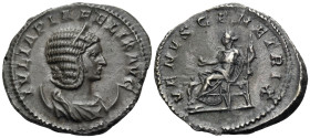 Julia Domna, Augusta, 193-217. Antoninianus (Silver, 24 mm, 5.23 g, 6 h), Rome, 215-217. IVLIA PIA FELIX AVG Diademed and draped bust of Julia Domna, ...