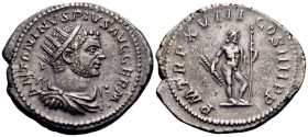 Caracalla, 198-217. Antoninianus (Silver, 25 mm, 5.01 g, 6 h), Rome, 215. ANTONINVS PIVS AVG GERM Radiate, draped and cuirassed bust of Caracalla to r...