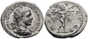 Elagabalus, 218-222. Antoninianus (Silver, 23 mm, 4.93 g, 12 h), Rome, 218-219. IMP CAES M AVR ANTONINVS AVG Radiate, draped and cuirassed bust of Ela...