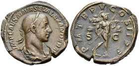 Severus Alexander, 222-235. Sestertius (Orichalcum, 33 mm, 21.62 g, 12 h), Rome, 226. IMP CAES M AVR SEV ALEXANDER AVG Laureate, draped and cuirassed ...