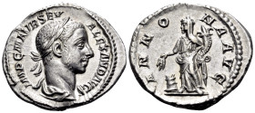 Severus Alexander, 222-235. Denarius (Silver, 20 mm, 3.55 g, 6 h), Rome, 228. IMP C M AVR SEV ALEXAND AVG Laureate and draped bust of Severus Alexande...