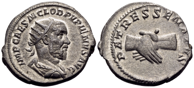 Pupienus, 238. Antoninianus (Silver, 22 mm, 5.35 g, 12 h), Rome. IMP CAES M CLOD...