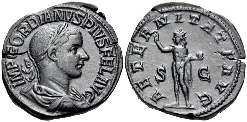 Gordian III, AD 238-244. Sestertius (Orichalcum, 34 mm, 20.62 g, 12 h), Rome, c....
