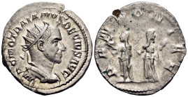 Trajan Decius, 249-251. Antoninianus (Silver, 23.5 mm, 3.61 g, 12 h), Rome. IMP C M Q TRAIANVS DECIVS AVG Laureate, draped and cuirassed bust of Traja...
