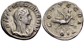 Diva Mariniana, died before 253. Antoninianus (Billon, 21 mm, 3.89 g, 11 h), Consecration issue, Rome, 255-257. DIVAE MARINIANAE Diademed and draped b...